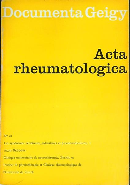 Acta Rheumatologica 18 - copertina