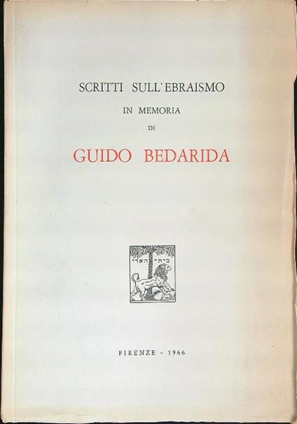 Scritti sull'ebraismo in memoria di Guido Bedarida - copertina