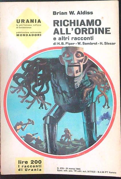Richiamo all'ordine e altri racconti - Brian W. Aldiss - copertina