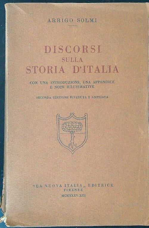 Discorsi sulla storia d'Italia - Arrigo Solmi - copertina