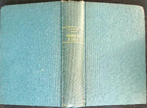 Pronostici e versi   - Camillo Nalin - copertina