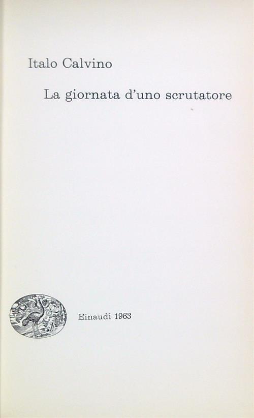 La giornata d'uno scrutatore - Italo Calvino - copertina