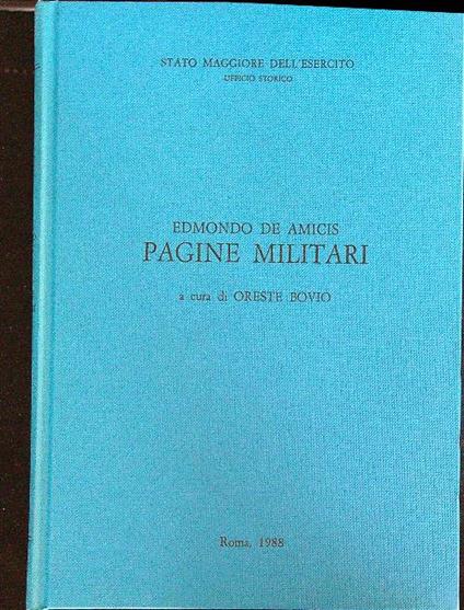 Edmondo De Amicis Pagine militari  - Oreste Bovio - copertina