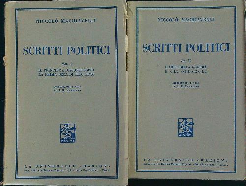 Scritti politici 2vv - Niccolò Machiavelli - copertina