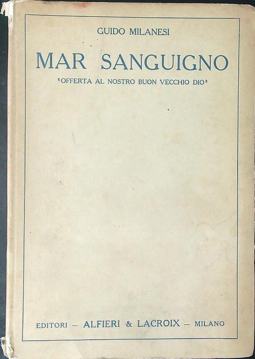 Mar Sanguigno - Guido Milanesi - copertina