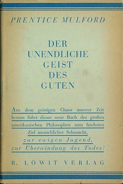 Der unendliche Geist des Guten  - Prentice Mulford - copertina
