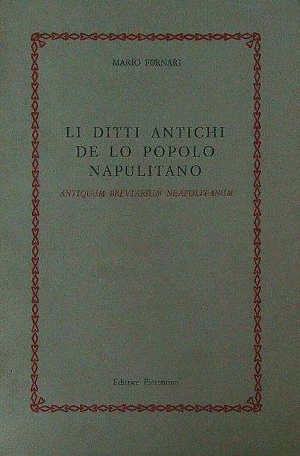 Li ditti antichi de lo popolo napolitano   - Mario Furnari - copertina