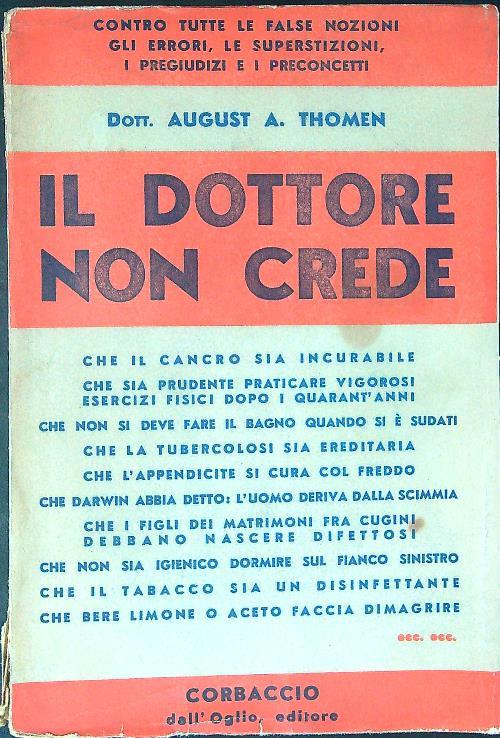 Il  dottore non crede - August A. Thomes - copertina