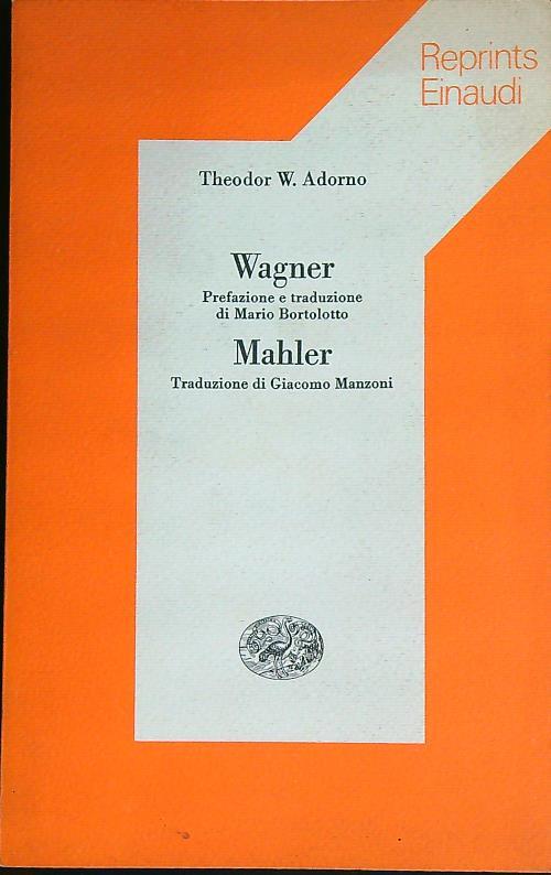 Wagner, Mahler  - Theodor Adorno - copertina