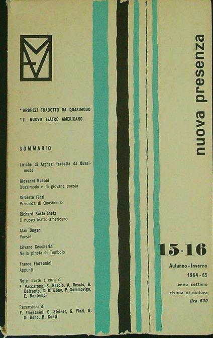 Nuova presenza 15-16 Autunno-Inverno 1964-65 - copertina