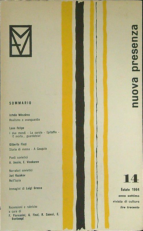Nuova presenza 14 Estate 1964 - copertina