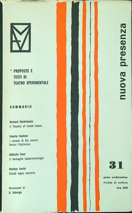 Nuova presenza 31 - 1968 - copertina
