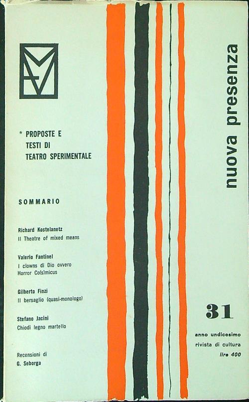 Nuova presenza 31 - 1968 - copertina