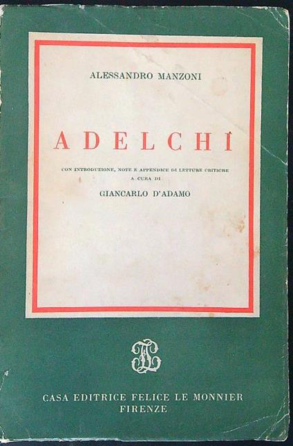 Adelchi - Alessandro Manzoni - copertina