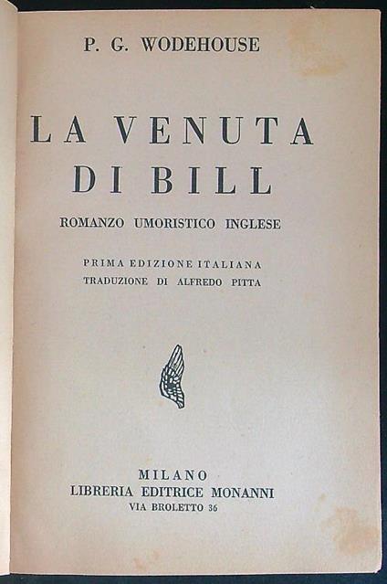 La  venuta di Bill - P. G. Wodehouse - copertina