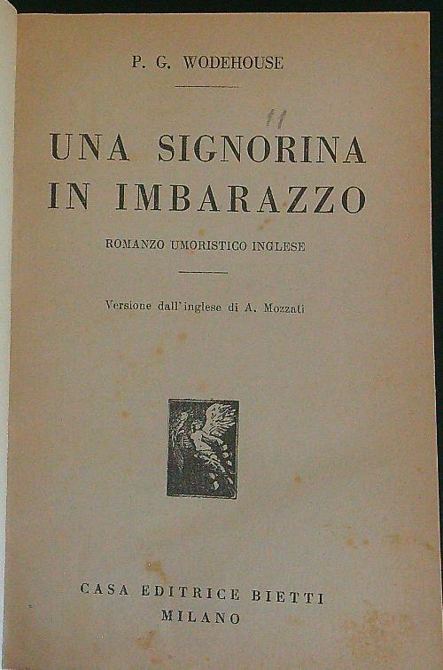 Una  signorina in imbarazzo - P. G. Wodehouse - copertina