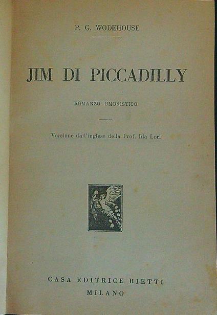 Jim di Piccadilly - P. G. Wodehouse - copertina