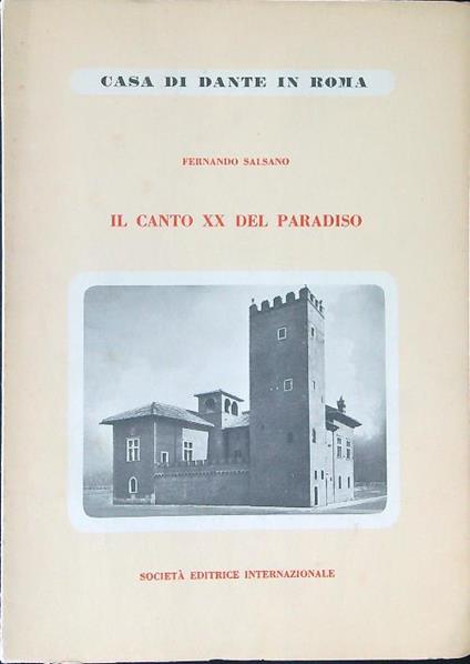 Il  canto XX del paradiso - Fernando Salsano - copertina