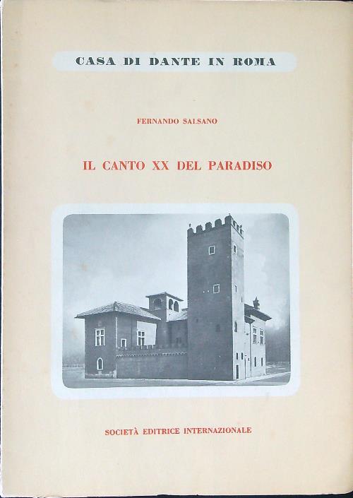 Il  canto XX del paradiso - Fernando Salsano - copertina