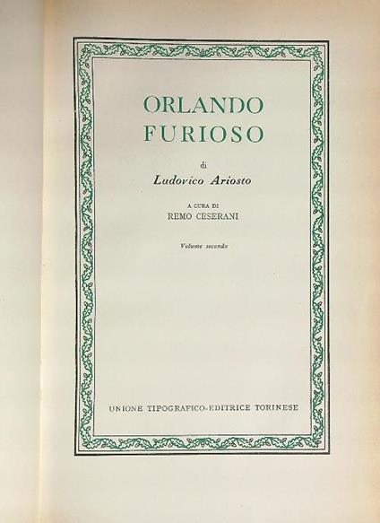 Orlando furioso vol 2 - Ariosto - copertina