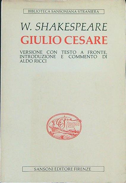Giulio Cesare - W. Shakespeare - copertina