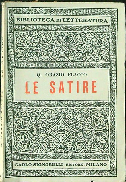 Le  satire - Q. Orazio Flacco - copertina