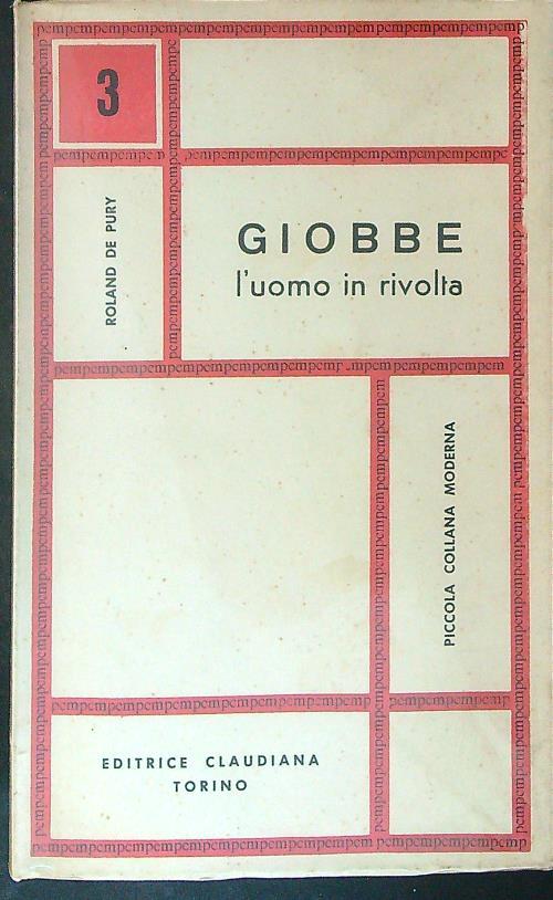 Giobbe L'uomo in rivolta - Roland De Pury - copertina