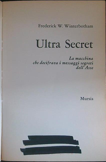 Ultra secret - Frederick W. Winterbotham - copertina