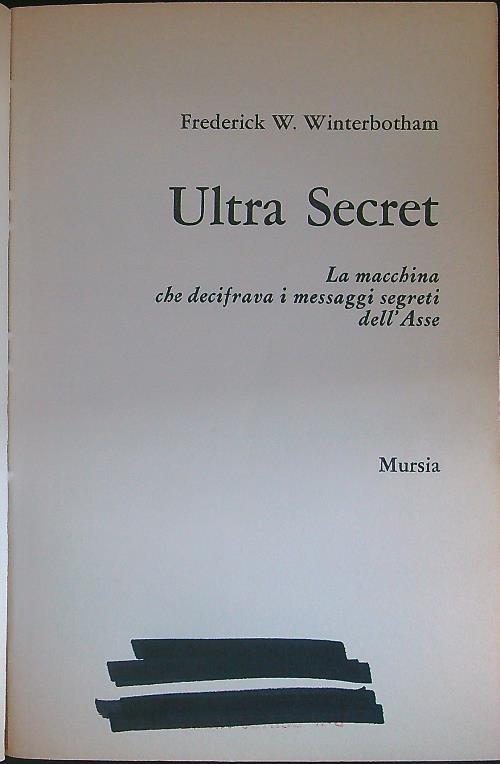 Ultra secret - Frederick W. Winterbotham - copertina