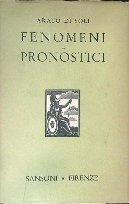 Fenomeni e pronostici - Arato Di Soli - copertina
