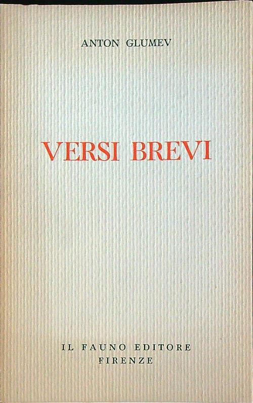 Versi brevi  - Anton Glumev - copertina