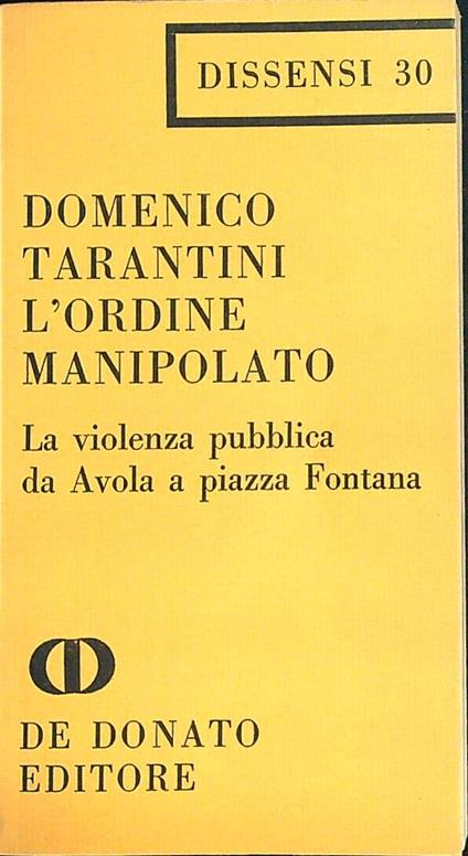 L' Ordine Manipolato  - Domenico Tarantini - copertina