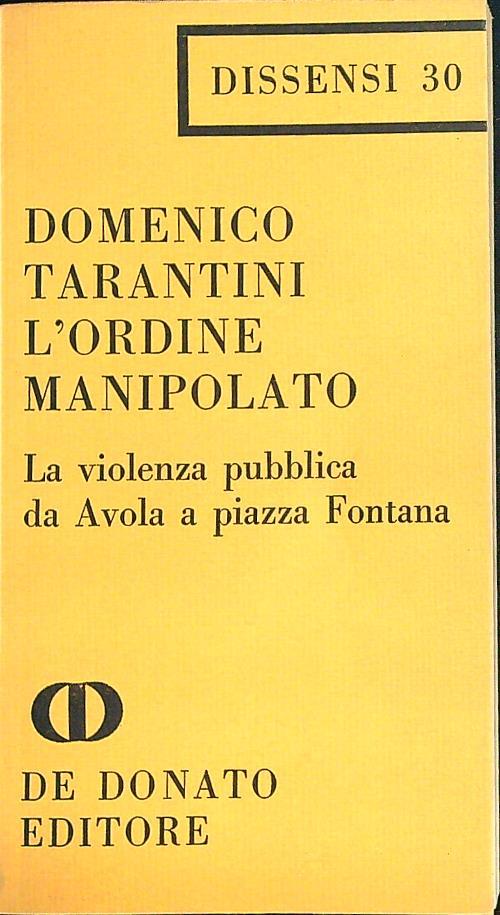 L' Ordine Manipolato  - Domenico Tarantini - copertina