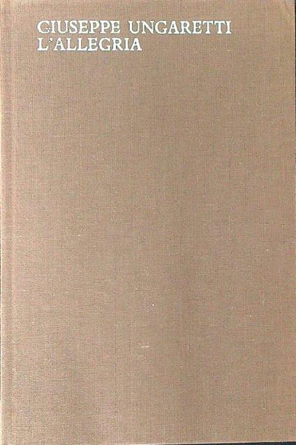 L' allegria - Giuseppe Ungaretti - copertina