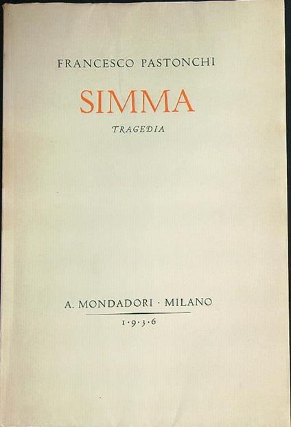 Simma - Francesco Pastonchi - copertina