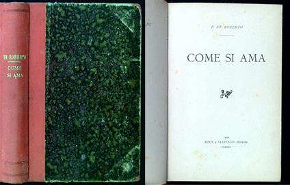 Come si ama - Federico De Roberto - copertina