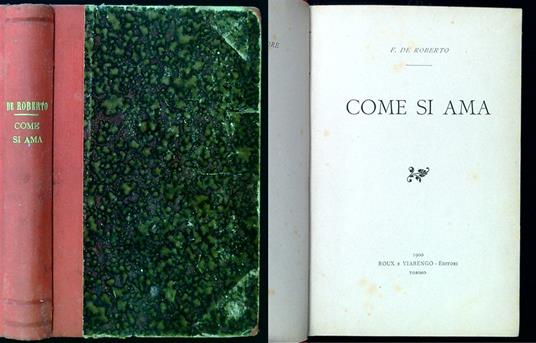 Come si ama - Federico De Roberto - copertina
