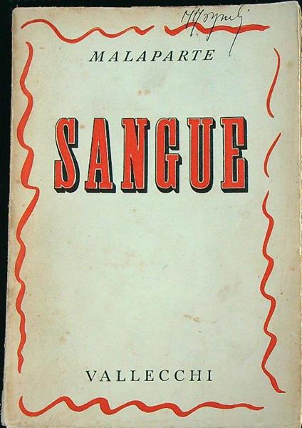 Sangue - Curzio Malaparte - copertina