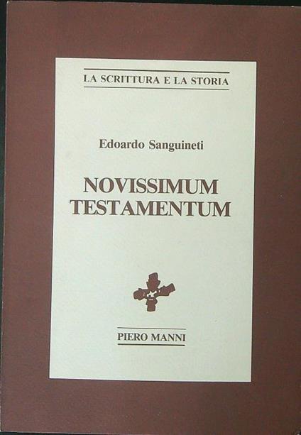 Novissimum testamentum - Edoardo Sanguineti - copertina