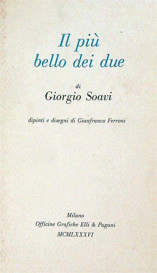 Il piu bello dei due - Giorgio Soavi - copertina