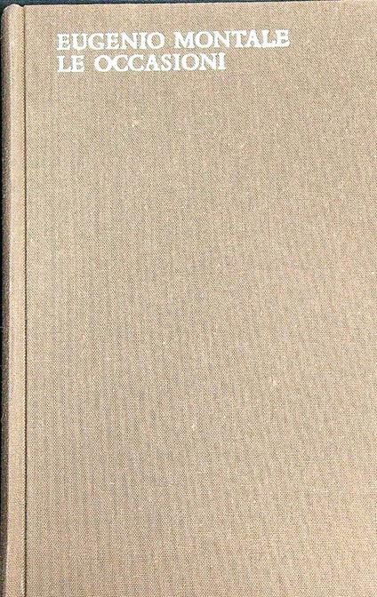 Le occasioni - Eugenio Montale - copertina
