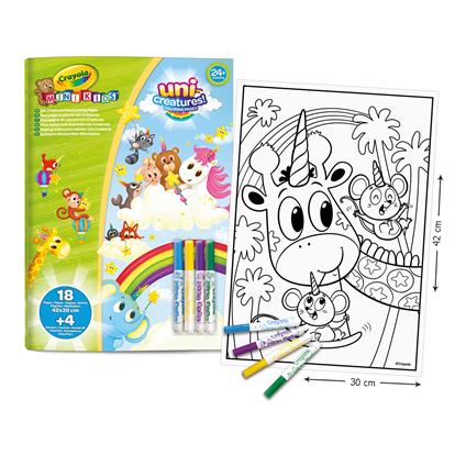 Crayola mini kids – maxi pagine da colorare – album con 18 pagine da colorare con 4 pennarelli super lavabili adatti ai bambini dai 18 mesi – 25-1045