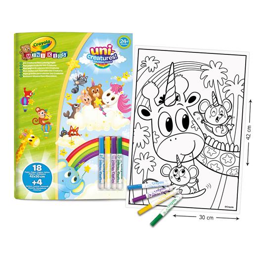 Crayola mini kids – maxi pagine da colorare – album con 18 pagine da colorare con 4 pennarelli super lavabili adatti ai bambini dai 18 mesi – 25-1045