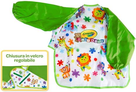 CRAYOLA- Grembiulino a Maniche Lunghe per Proteggere I Vestiti, età da 12 Mesi, Peso Fino a 17 kg, per Asilo e Tempo Libero, 25-3940 - 4