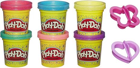 Play-Doh - 6 Vasetti Brillanti, vasetti di pasta da modellare atossica con glitter - 2