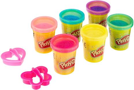 Play-Doh - 6 Vasetti Brillanti, vasetti di pasta da modellare atossica con glitter - 3