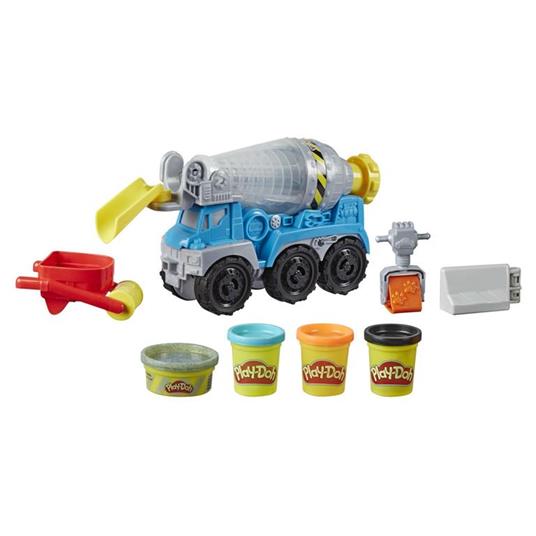Play-Doh Wheels - Autocarro Betoniera (playset con pasta da modellare color cemento e in 3 colori atossici)