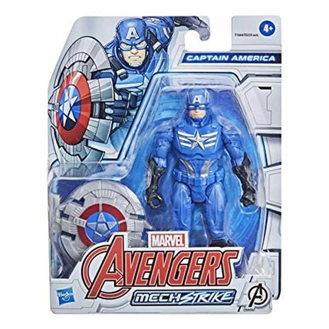 Hasbro Avengers Mech Strike - Captain America, action figure da 15 cm e accessorio da battaglia - 2