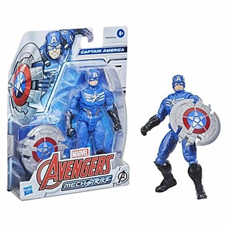 Hasbro Avengers Mech Strike - Captain America, action figure da 15 cm e accessorio da battaglia - 3