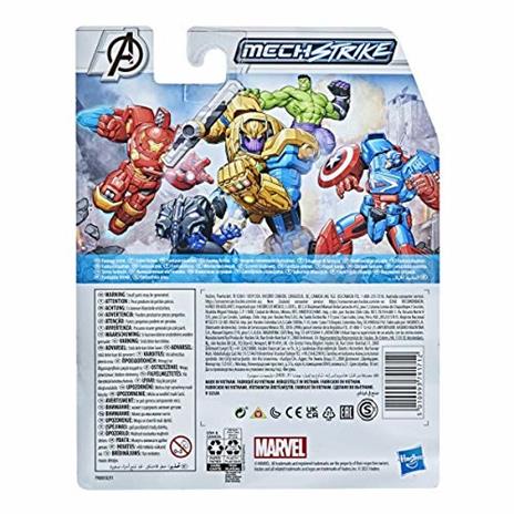 Hasbro Avengers Mech Strike - Captain America, action figure da 15 cm e accessorio da battaglia - 4